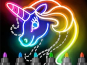 Learn To Draw Glow Cartoon - Drawing & Coloring Game Art Game