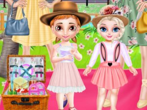 Princess Family Flower Picnic Dress Up Game - Dress Up Game